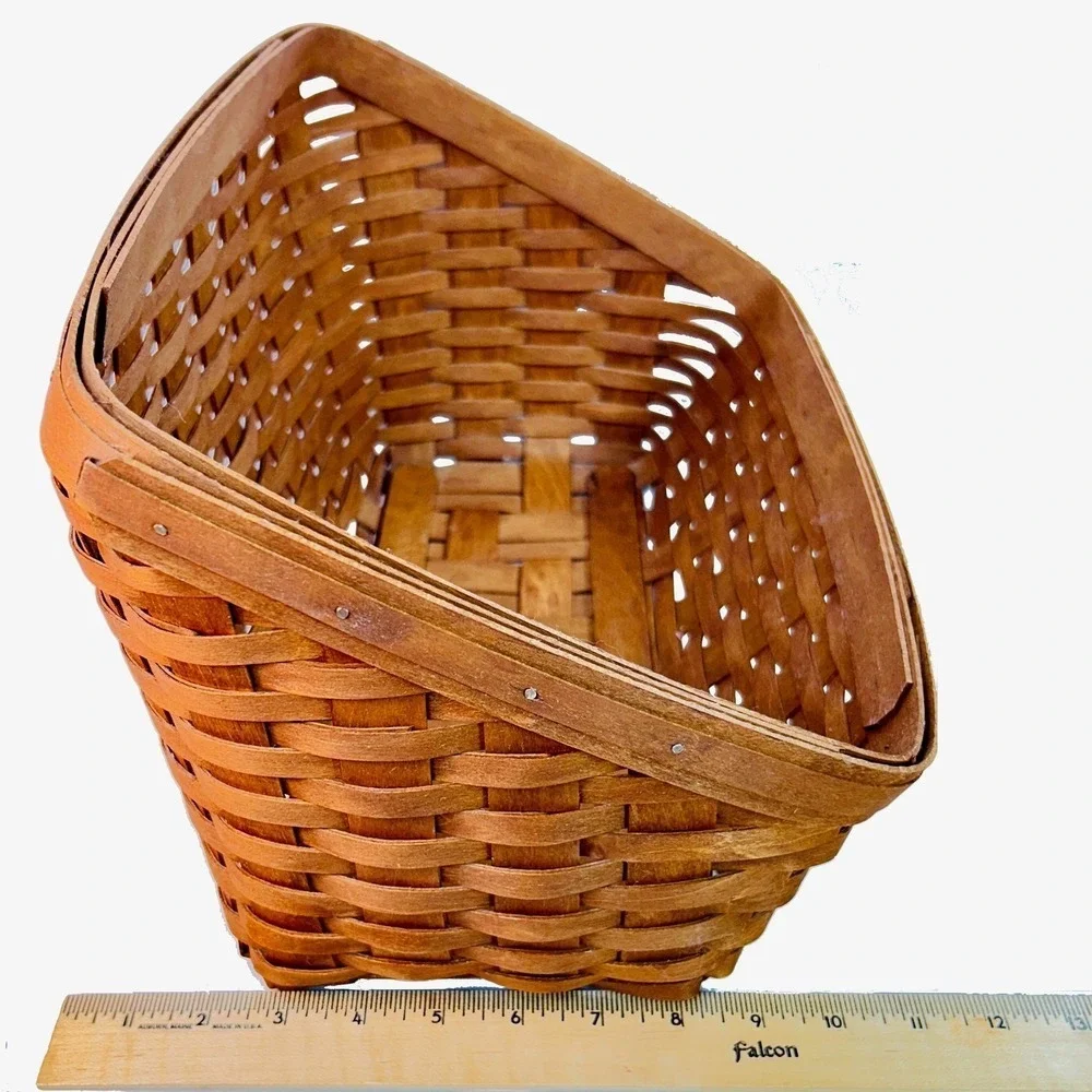 Longaberger 2007 LARGE DESKTOP Rich Brown Basket Wood Dividers Liner Protector - Picture 11 of 12